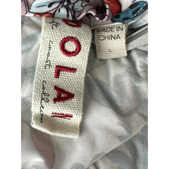 Dolan Anthropologie Dress Womens Large Fletcher Teal Multi Floral Bloom Spring - Picture 6 of 8